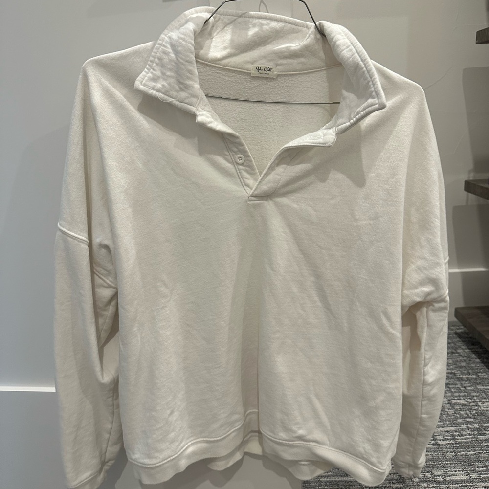 White Brandy Melville button sweatshirt